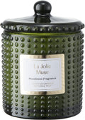 LA JOLIE MUSE Scented Candles, Holiday Candles for Home Scented, Woodiness Fragrance, Natural Soy Wax Candles, 75 Hours Long Burning, 10oz