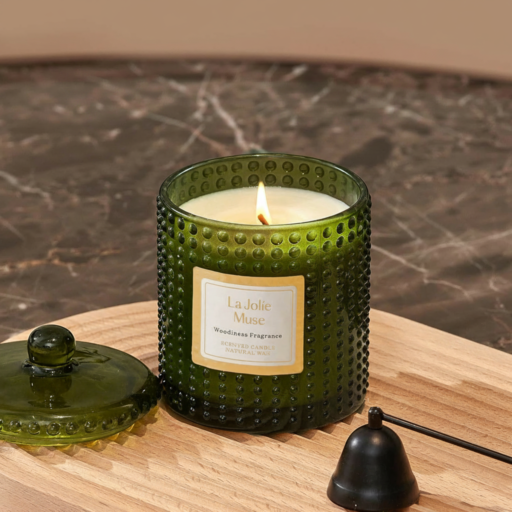 LA JOLIE MUSE Scented Candles, Holiday Candles for Home Scented, Woodiness Fragrance, Natural Soy Wax Candles, 75 Hours Long Burning, 10oz